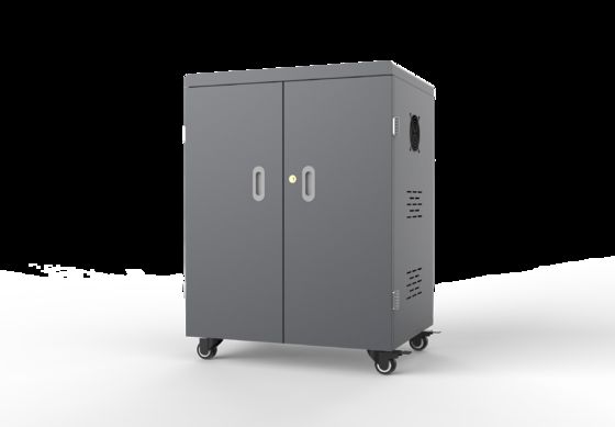 54 Ports USB Charging Cart with Cooling Fans and Ventilation Holes and Medical Standard Wheels for Tablets