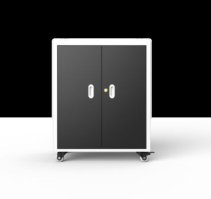 Передвижная тележка для зарядки ноутбуков с 30 розетками переменного тока, вентиляторами охлаждения и вентиляционными отверстиями, размеры 720x530x940 мм, вес 70 кг